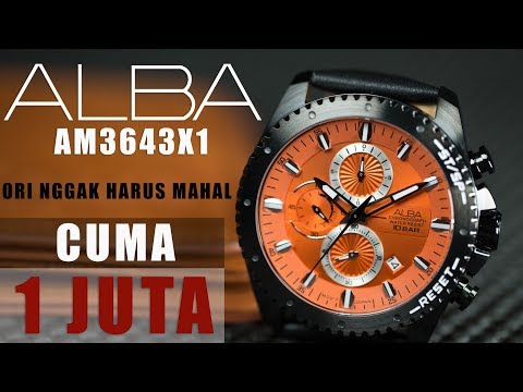 Alba Active AM3643X1 Men Orange Dial Black Leather Strap-1