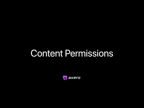 Content Permissions — Axero Solutions Intranet
