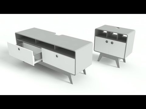 imos iX CAD CAM.  Designing a fully parametric custom media unit from scratch through to nested CNC.