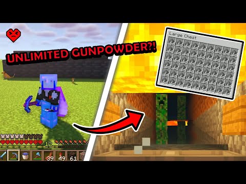 Making an OVERPOWERED GUNPOWDER Farm in Minecraft HARDCORE! (ep.12)