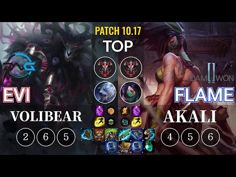 DFM Evi Volibear vs DWG Flame Akali Top - KR Patch 10.17