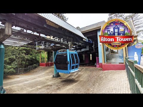 Skyride at Alton Towers - Towers Street to Dark Forest (June 2021)  [4k]
