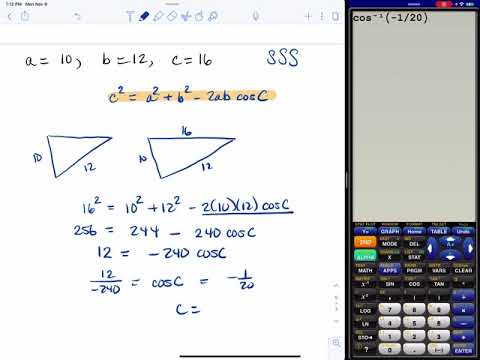 Law of Cosines - Finding Angles