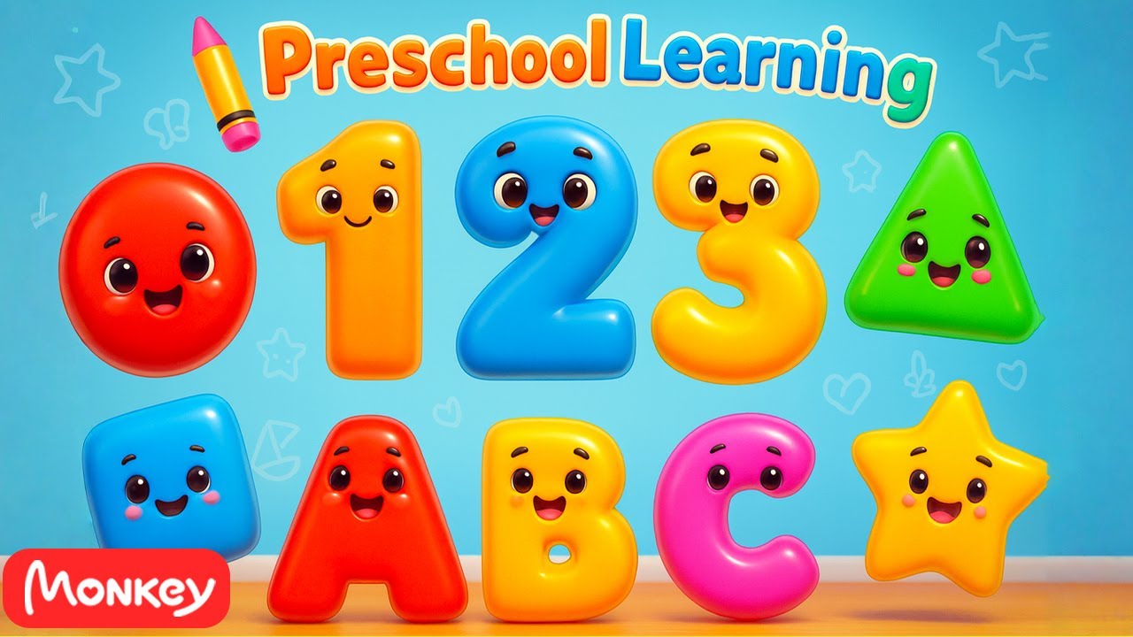 Preschool Learning Activities for 3 Year Olds At Home ️🏆 Learn ABC Phonics Shapes Numbers Colors 👑