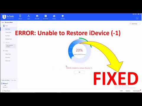 3uTools 20% ERROR: Unable to Restore iDevice (-1) [SOLVED]