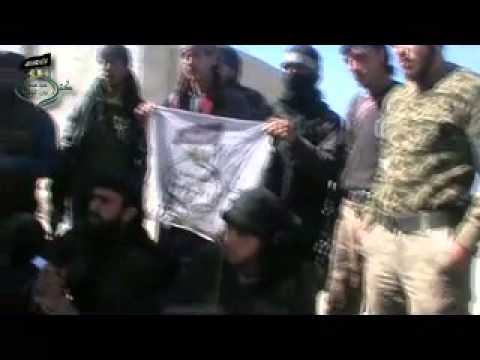 كلمة لبعض القادة العسكريين في كتائب مجاهدوي ابن تيمية قبيل توجههم لاقتحام نقاط النظام في جبهة عزيزة في حلب