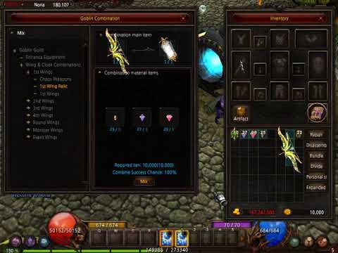 How to Create a 1st Wing Relic - Mu Online Season 18