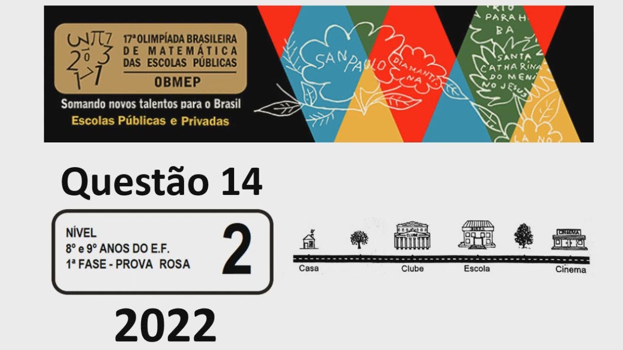 OBMEP 2022 - Nível II - Questão 14 - Miguel saiu de casa, foi para a escola
