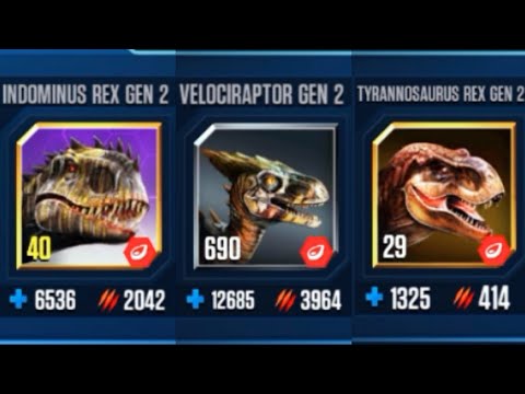 INDOMINUS REX GEN 2 VS VELOCIRAPTOR GEN 2 VS T REX REX GEN 2 FURY EVENT|| Jurassic World The Game