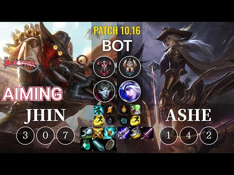 KT Aiming Jhin vs Ashe Bot - KR Patch 10.16
