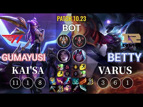 T1 Gumayusi Kai'Sa vs RNG Betty Varus Bot - KR Patch 10.23