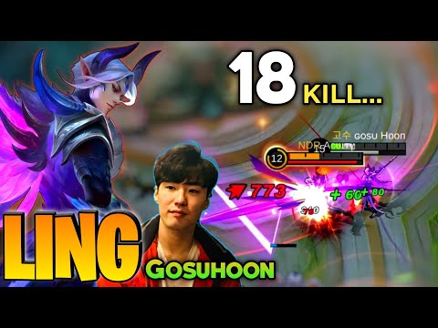 18 KILL! Ling Perfect Gameplay [Top Global Ling] By Gosu Hoon - Mobile Legend