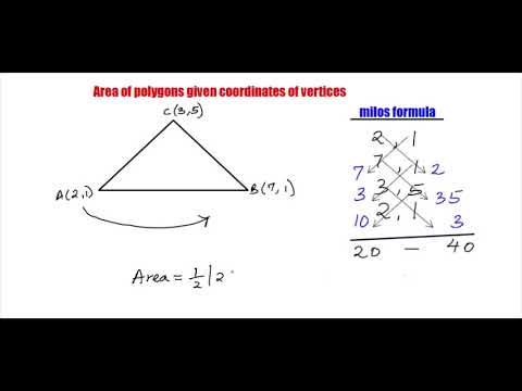 How to find area of Polygons when given coordinates of the vertices