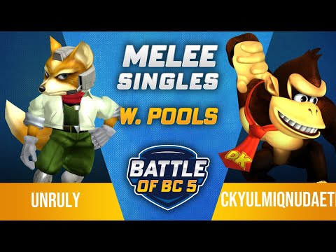 Unruly (Fox, Falco) vs ckyulmiqnudaetr (Donkey Kong) - Melee Singles Winners Pools - Battle of BC 5