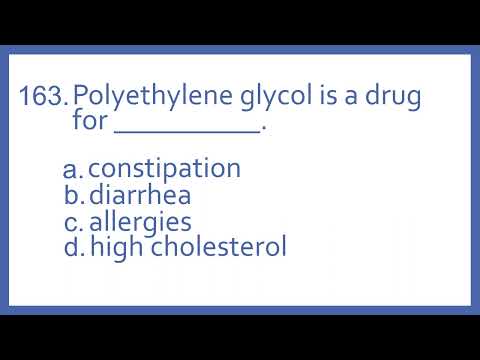 Top 200 Drugs Practice Test Question - Polyethylene Glycol is a drug for (PTCB PTCE NAPLEX Prep)