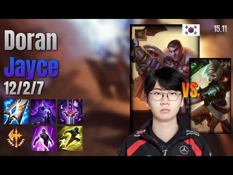 Doran Top Jayce vs Riven lol KR solo rank Full Game 15.11 | 도란 제이스 vs 리븐