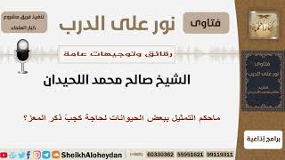 صورة ماحكم التمثيل ببعض الحيوانات لحاجة كجبّ ذكر المعز؟ الشيخ اللحيدان - مشروع كبار العلماء