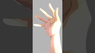 【手の描き方】簡単に初心者でもイラスト風の手が描ける！線画を描く必要のないお手軽な色の塗り方です( ´ ▽ ` ) #Shorts #手を描いてみた
