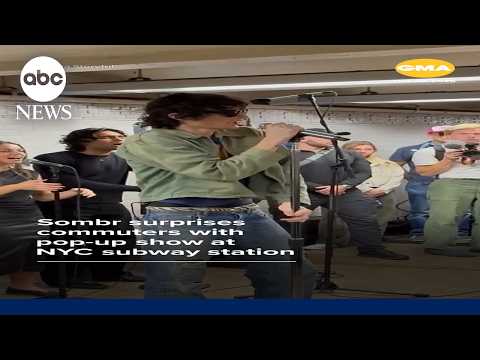 Sombr surprises commuters with pop-up show at NYC subway station