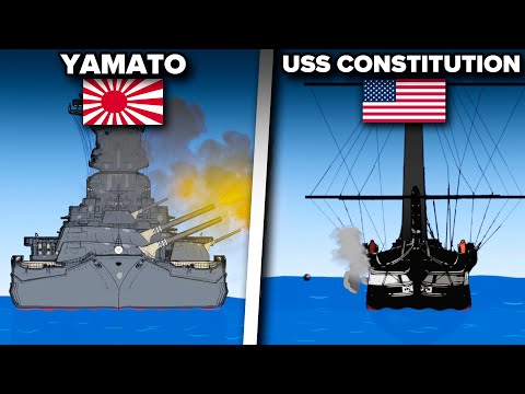Yamato VS USS Constitution | Battleship Animation