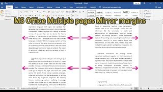 How to edit MS Office Multiple pages Mirror margins