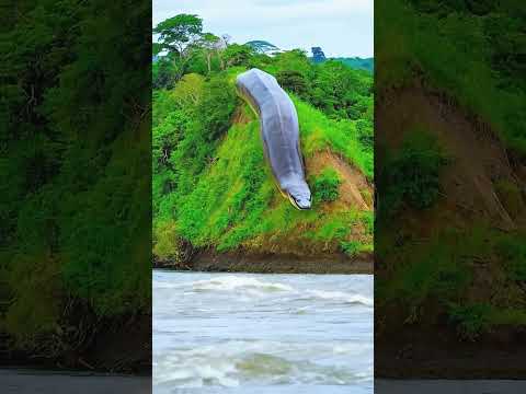 Anaconda seen before camouflaging itself in the Amazon River #snake #giant #anaconda #snakevideo