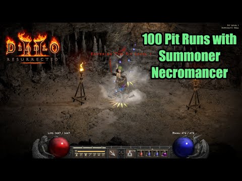 Diablo 2: Resurrected - 100 Pit Runs with Summon Necro - Highest Rune Drop So Far!!