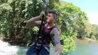 preview picture of video 'Zip Lining Pulhapanzak Waterfall/ Cataratas de Pulhapanzak'