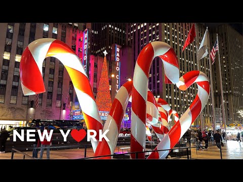 [4K]🇺🇸 Caminhada de Natal em NYC🎄🎁🎅: Vibes Festivas na 5ª e 6ª Avenida | Nov. 2024