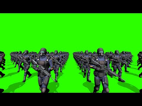 Soldiers Walking #2 / Green Screen - Chroma Key