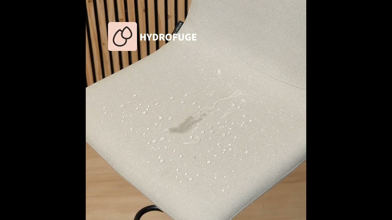 Tabouret de bar scandinave Eva pivotant en tissu recyclé taupe 60-76 cm