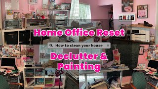 Productive Day in My Life: Home Office Cleaning + Organization + Painting #cleanwithme #diyproject