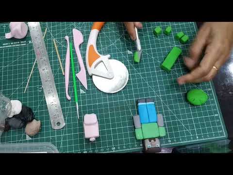 Minecraft Creeper Fondant Making | Tutorial | Cake Temptations #minecraft