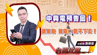 【台股攻略】 #劉烱德 0816 中興電預告回！ 蘋果股 臻鼎KY跌不下去！ (圖)