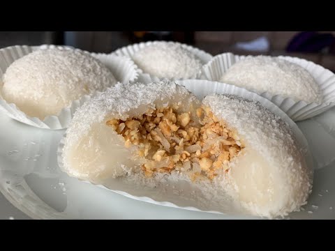 Peanut Coconut Mochi (Luo Mai Chi 糯米糍)! - Easy, Gluten Free Chinese Desserts at Home!