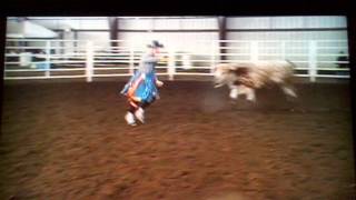 preview picture of video 'Rodeo bull fighter knocks bull down'