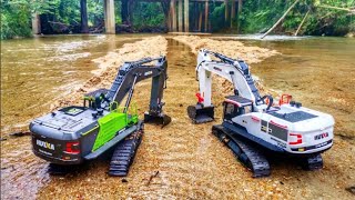 Story Line : New Model RC Excavator Huina 1593 &amp; Huina 1594 Making Estuary (Muara Sungai)