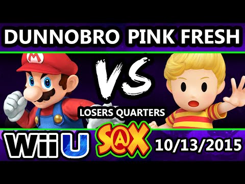 S@X 119 - Pink Fresh (Lucas) Vs. DunnoBro (Mario) SSB4 Losers Quarters - Smash Wii U - Smash 4