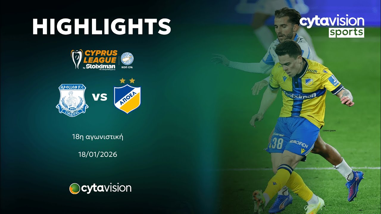 Apollon Limassol vs APOEL Nicosia Highlights