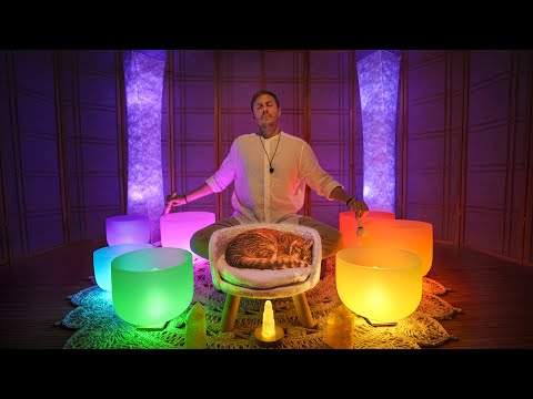 Bedtime Chakra Cleansing Sound Bath for Sleep Preparation  |  Crystal Singing Bowls Music
