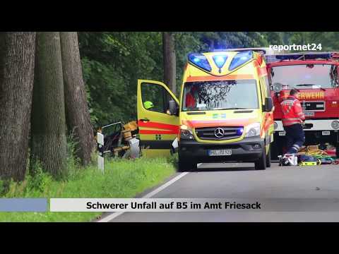 Schwerer Unfall auf B 5 bei Friesack-Briesen - Hubschraubereinsatz