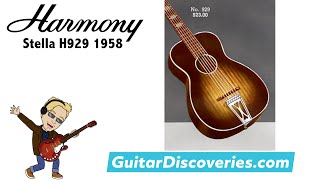 Video thumbnail for STELLA Parlor Guitar - 1958 H929 - JAVA JIVE on Harmony's $23 Parlor Guitar by Robert Cassard