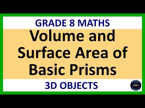 Grade 8 Maths Term 3 Lesson 20a   Volume and surface area of basic prisms