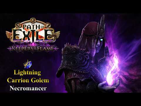 PoE 3.27 (Keepers of the Flame) - 140m DPS Lightning Carrion Golem Necromancer build guide