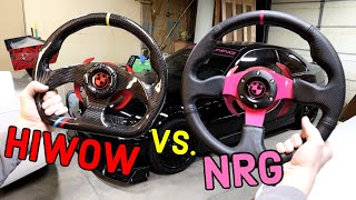 HIWOW vs NRG weight and performance comparison - BMW E46 M3 build racing wheel head to head battle