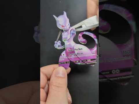 3D Mewtwo V Holo Pokémon Card #mewtwo #shorts