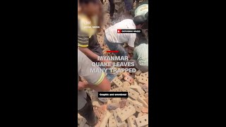 緬甸地震母親遭埋喪命 男子握手心碎告別：請放心[影]