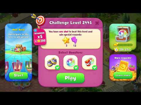 🎯 Gardenscapes 2445 Challenge Level - 23 moves + 💥💥🧨💣