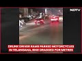 Drunk Driver In Speeding Car Hits Parked Bikes, Drags One For Several Metres In Telangana - Video