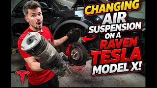 How to change the ASD air suspension strut on a Raven Tesla Model X!
